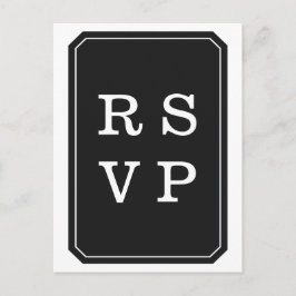 Black Simply Elegant Wedding RSVP Briefkaart