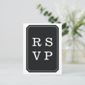 Black Simply Elegant Wedding RSVP Briefkaart (Staand voorkant)