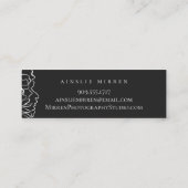 Black Simply Floral Mini Visitekaartje (Achterkant)