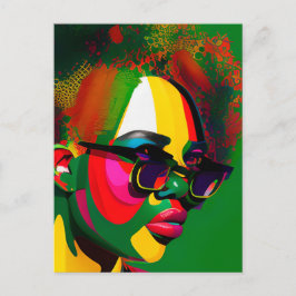 Black Sista Gal Melanin Woman Juneteenth Queen Briefkaart