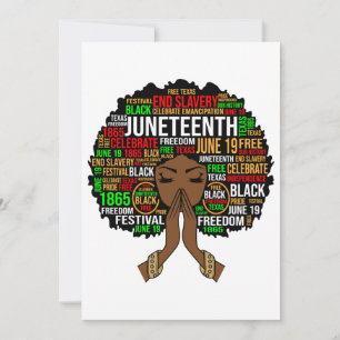 Black Sista Gal Melanin Woman Juneteenth Queen Kaart