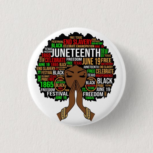 Black Sista Gal Melanin Woman Juneteenth Queen Ronde Button 3,2 Cm (Voorkant)