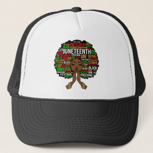Black Sista Gal Melanin Woman Juneteenth Queen Trucker Pet