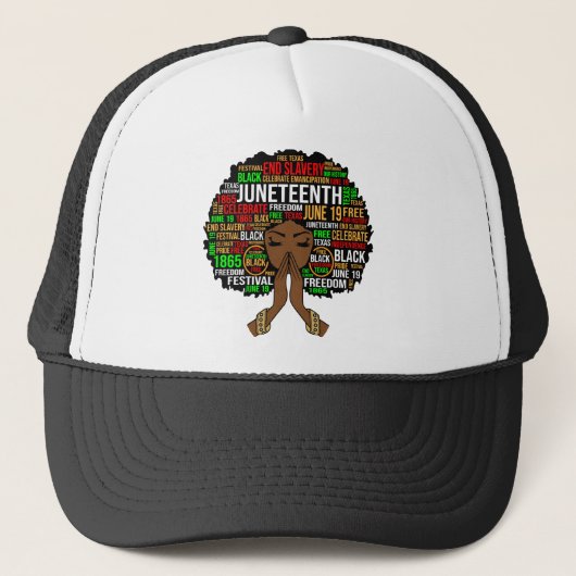 Black Sista Gal Melanin Woman Juneteenth Queen Trucker Pet (Voorkant)