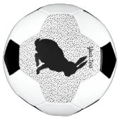 Black Sitting Rabbit Silhouette Form on Polka Dots Voetbal (Gedraaid)