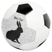 Black Sitting Rabbit Silhouette Form on Polka Dots Voetbal (Drie kwart)