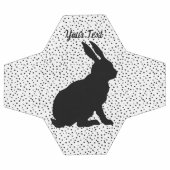 Black Sitting Rabbit Silhouette Form on Polka Dots Voetbal (Enkel)