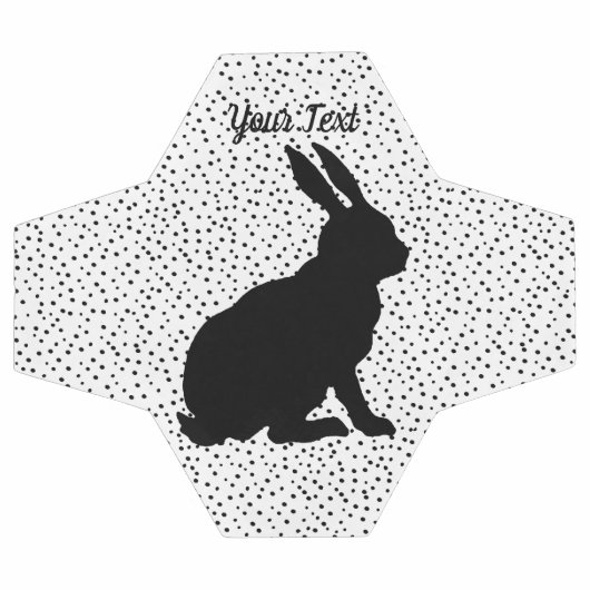 Black Sitting Rabbit Silhouette Form on Polka Dots Voetbal (Enkel)