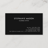 Black Sjabloon Business Minimalist Script Simple Visitekaartje (Achterkant)