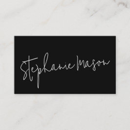 Black Sjabloon Business Minimalist Script Simple Visitekaartje