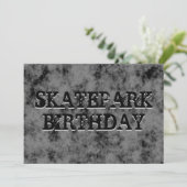 Black Skatepark Teen Boy Verjaardagsfeestje Kaart (Staand voorkant)