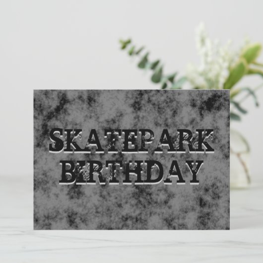 Black Skatepark Teen Boy Verjaardagsfeestje Kaart (Staand voorkant)