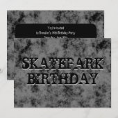 Black Skatepark Teen Boy Verjaardagsfeestje Kaart (Voorkant / Achterkant)