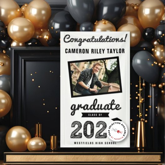 Black Sketch 2025 Congrats Afstudeerfeest Spandoek