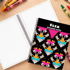 Black Sketchbook With Colorful Monkey Notitieboek