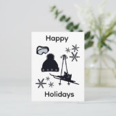 Black ski & winter designs  briefkaart (Staand voorkant)