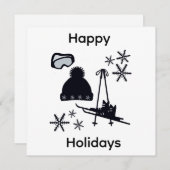 Black ski & winter designs kaart (Voorkant / Achterkant)