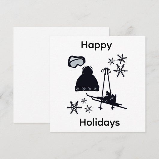 Black ski & winter designs kaart (Voorkant / Achterkant)