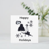 Black ski & winter designs kaart (Staand voorkant)