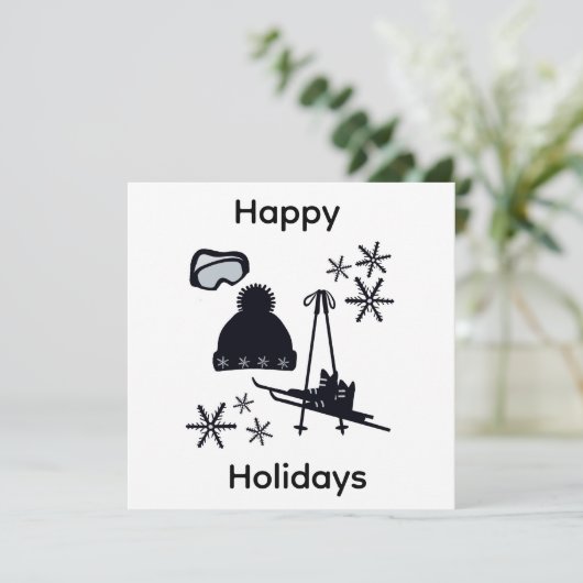 Black ski & winter designs  kaart (Staand voorkant)