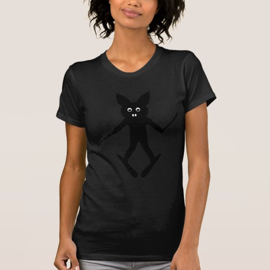 Black skier bunny t-shirt (Voorkant)
