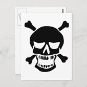 Black Skull and Crossbones Silhouette Briefkaart (Voorkant / Achterkant)
