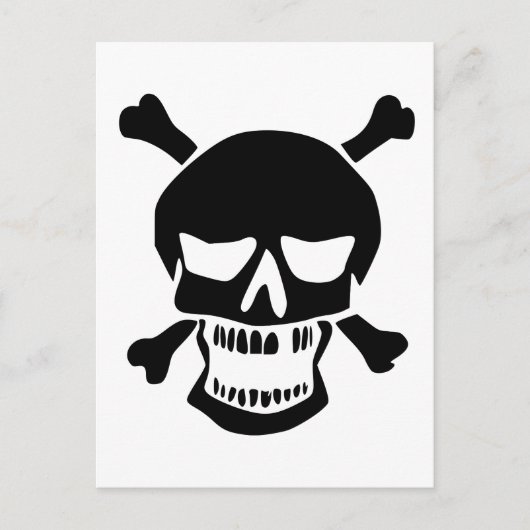 Black Skull and Crossbones Silhouette Briefkaart (Voorkant)