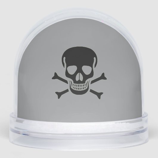 Black Skull gray snow globe Sneeuwbol (Voorkant)