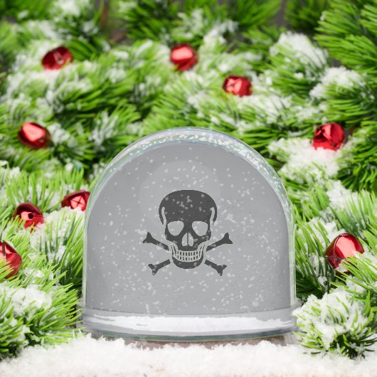 Black Skull gray snow globe Sneeuwbol (Kerstmis)