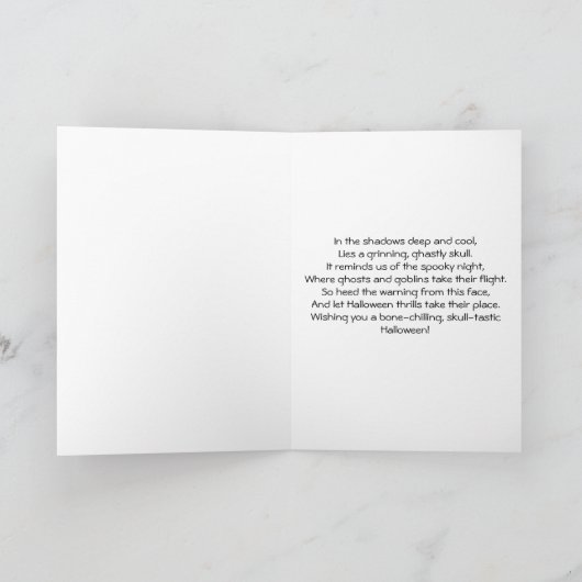 Black Skull Halloween Kaart (Binnen)
