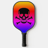 Black Skull neon pickleball paddle (Voorkant)