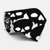 Black Skull Pattern Stropdas (Opgerold)