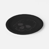 Black Skull Rock Star Cool Zwart Verjaardagsfeest Papieren Bordje (Gekanteld)