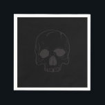 Black Skull Rock Star Cool Zwart Verjaardagsfeest Servet<br><div class="desc">Pas aan met om het even welke tekst. Overeenkomende objecten beschikbaar in dit collectie.</div>