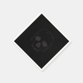 Black Skull Rock Star Cool Zwart Verjaardagsfeest Servet (Hoek)