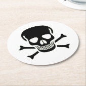 Black Skull-ronde papieren drankenkuikens Ronde Kartonnen Onderzetter (Gebogen)