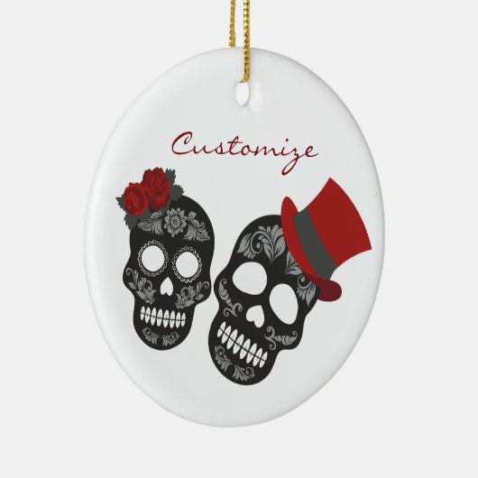 Black skulls Duo Thunder_Cove Keramisch Ornament (Rechts)