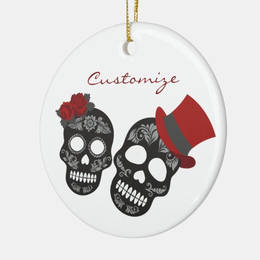 Black skulls Duo Thunder_Cove Keramisch Ornament (Links)