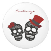 Black skulls Duo Thunder_Cove Keramische Knop (Voorkant)