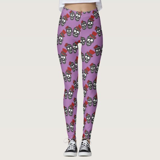 Black skulls Duo Thunder_Cove Leggings (Voorkant)