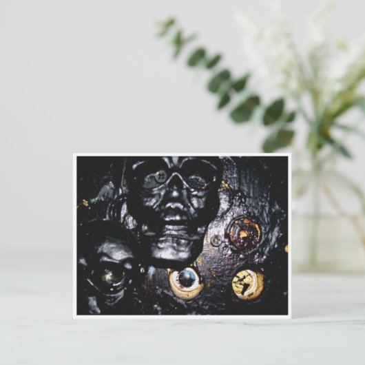 Black Skulls en Eye Sockets Briefkaart (Staand voorkant)