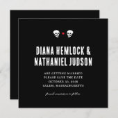 Black Skulls Gothic Bewaar de datum Save The Date (Voorkant / Achterkant)