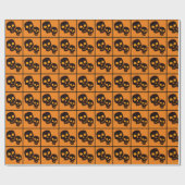 Black Skulls Halloween Cadeaupapier (Vlak)