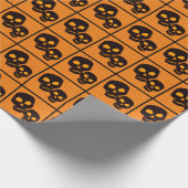 Black Skulls Halloween Cadeaupapier (Hoek)