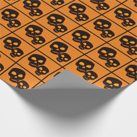 Black Skulls Halloween Cadeaupapier (Hoek)