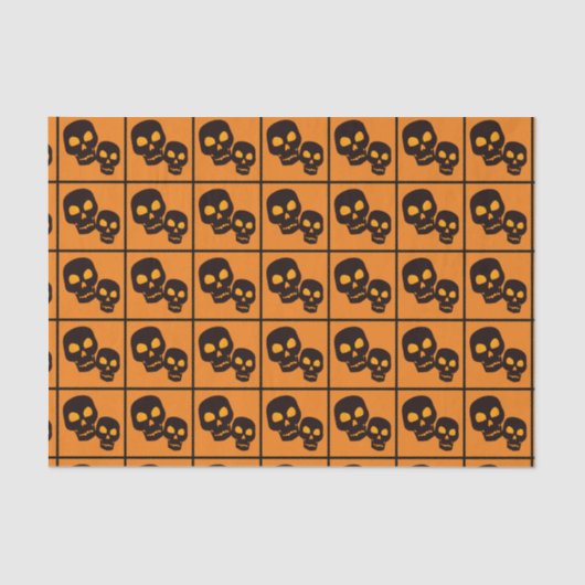 Black Skulls Halloween Tissuepapier (Voorkant)