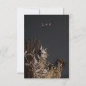 Black Slate Boho Rustic Floral Wedding RSVP-kaart RSVP Kaartje (Achterkant)