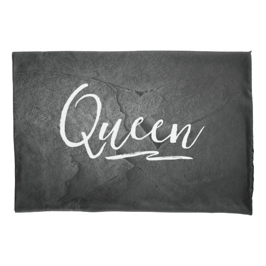 Black Slate Rock King Queen Kussensloop (Voorkant-Links)