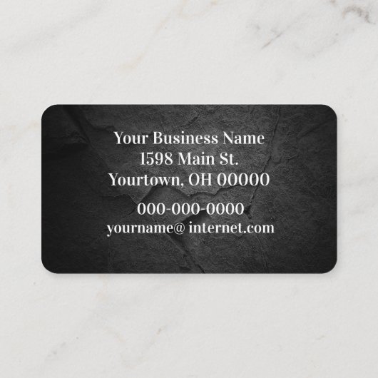 Black Slate Rock Pattern Visitekaartje (Achterkant)