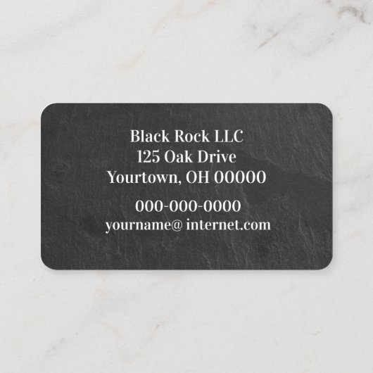 Black Slate Rock Pattern Visitekaartje (Achterkant)
